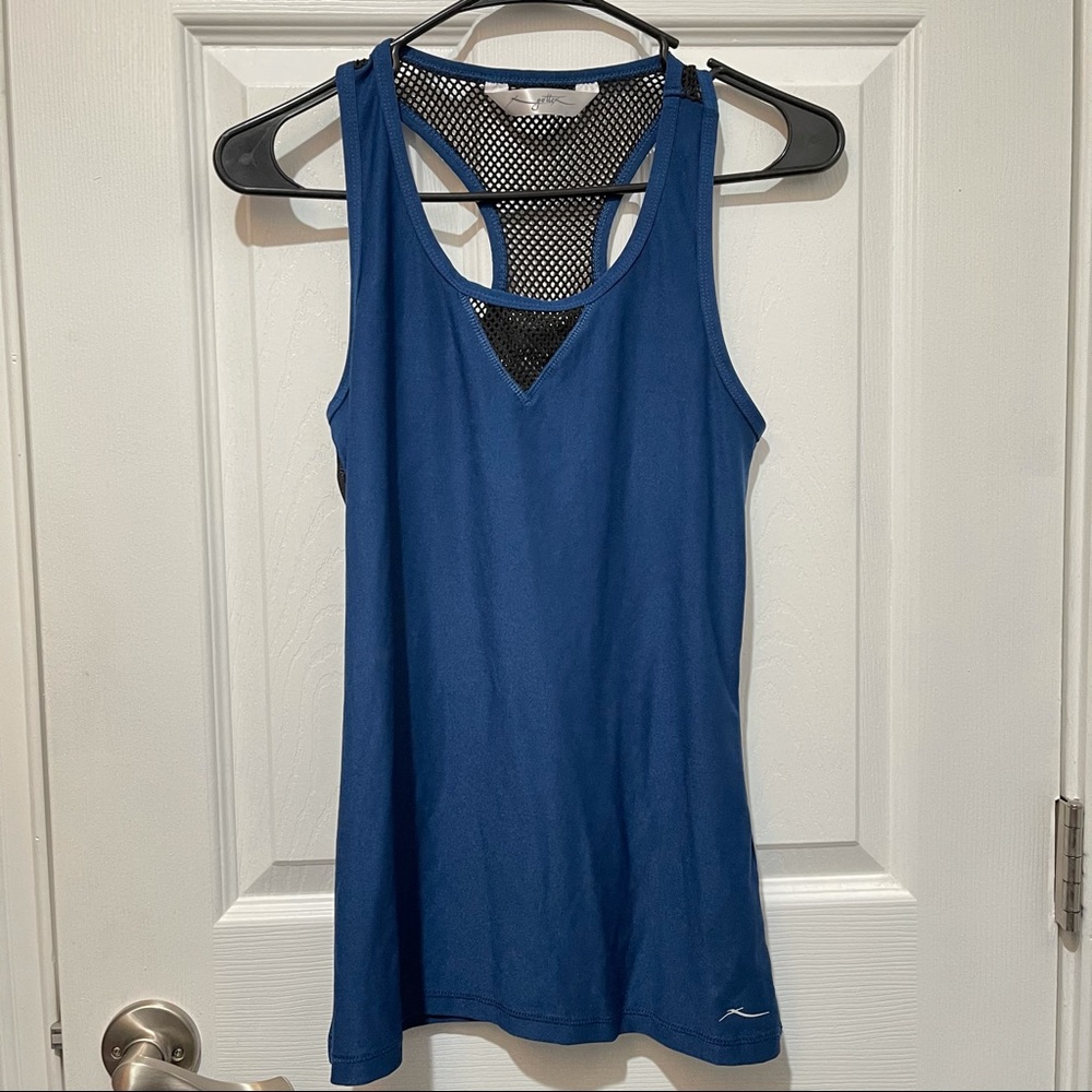 Blue fitness tank top